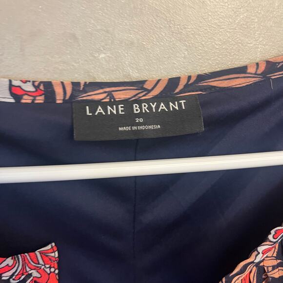 Lane Bryant Pin-Tuck Crew-Neck Blouse Plus Size 20 Pink Coral Floral - Picture 9 of 10